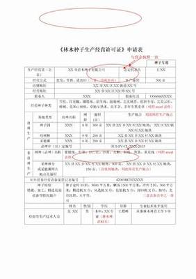 林木種子生產(chǎn)經(jīng)營許可證申請表