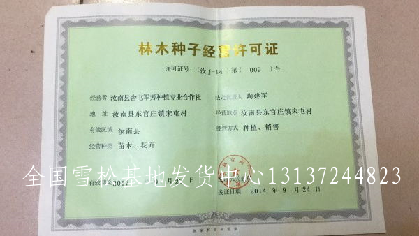 林草種子生產經營許可證 林木苗木許可證 花卉樹苗花苗 營業執照